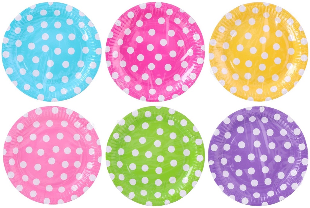 PARTY CASA Spotted Party Plates Color Ø23cm