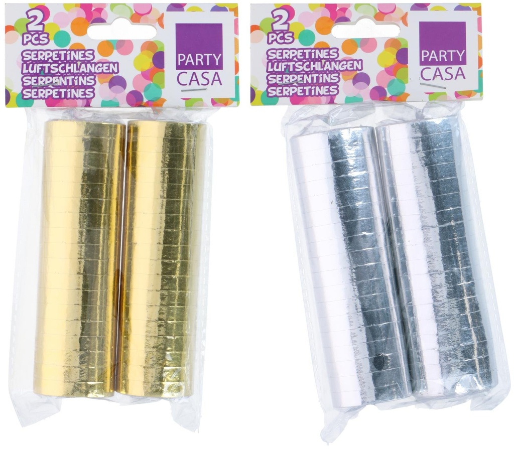 PARTY CASA Serpentine Shiny Gold Silver 400cm