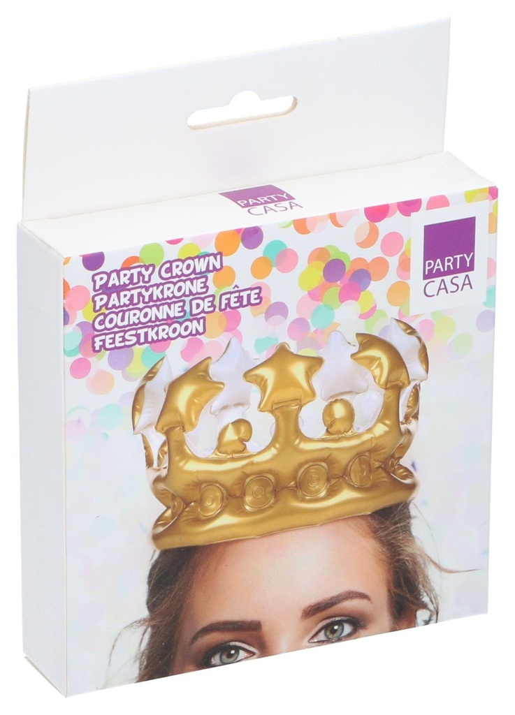 PARTY CASA Inflatable Party Crown Gold