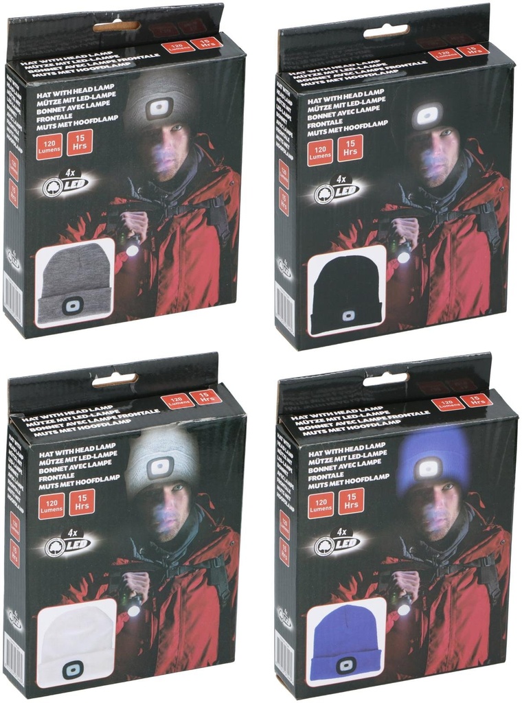 Hat With Work Light 4 LED 120Lm
