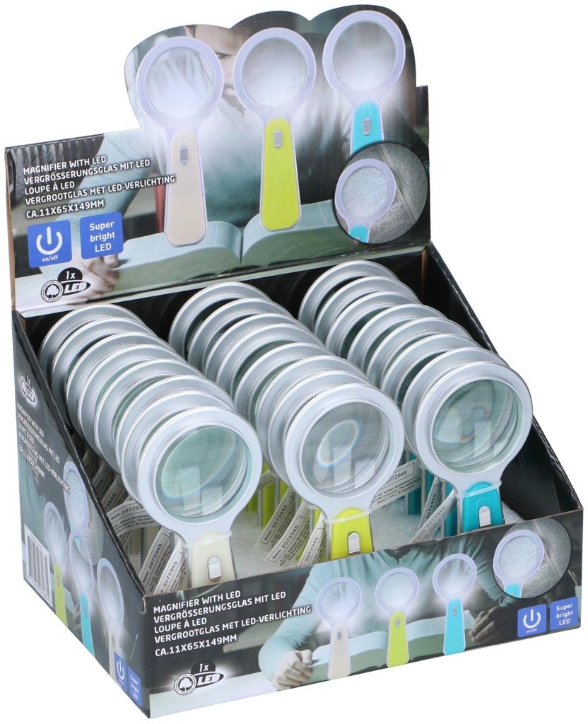 Magnifier with LED and On/Off Switch