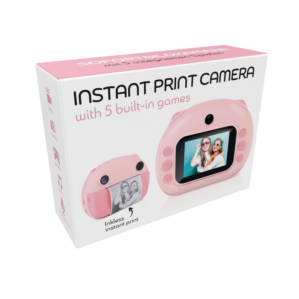 Instant print camera with built-in screen