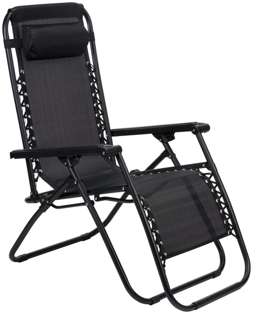 Foldable Camping Chair 93x67x107cm Black