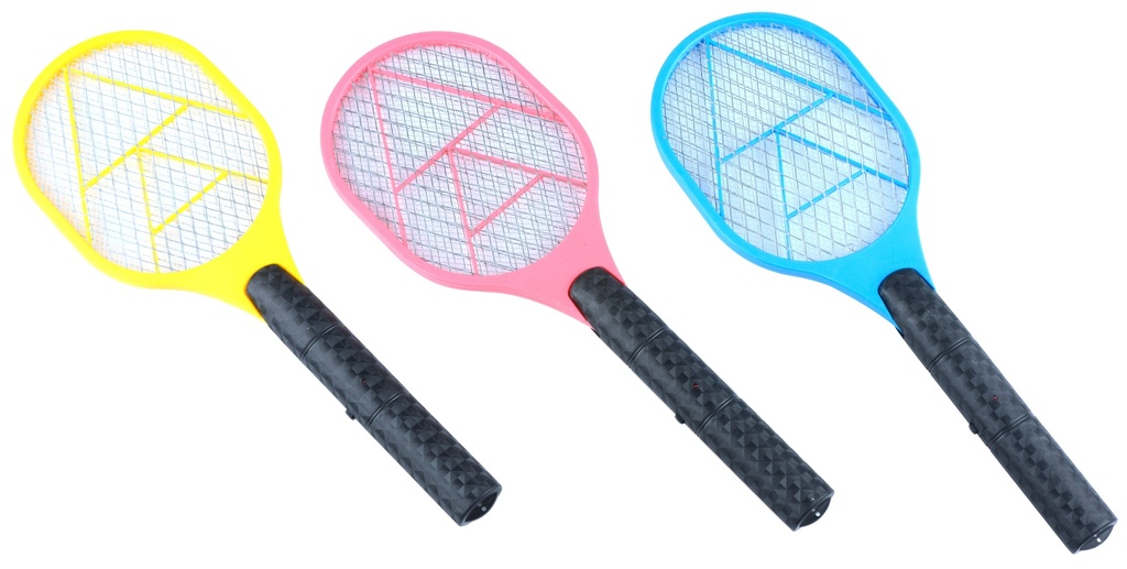 Electric Fly Swatter Racket Blue/Yellow/Red