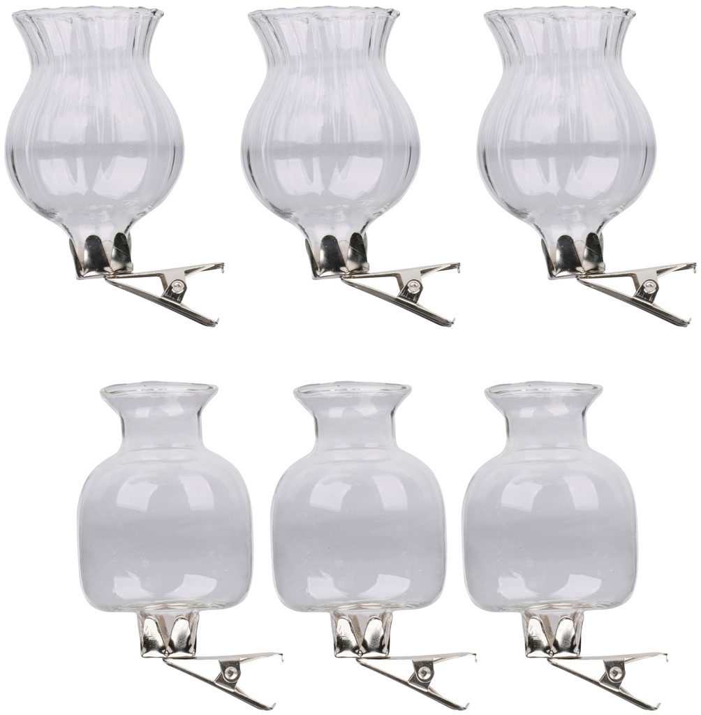 Vase with Clip Transparent d4xh6cm