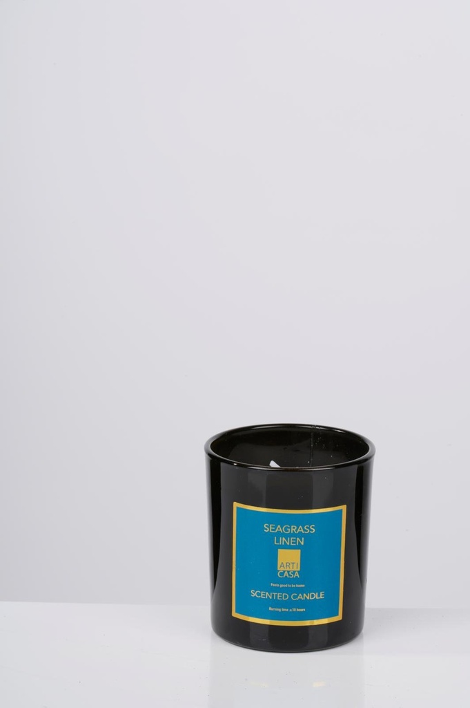 Scented Candle in Glass Seagrass Linen Ø7xh8cm