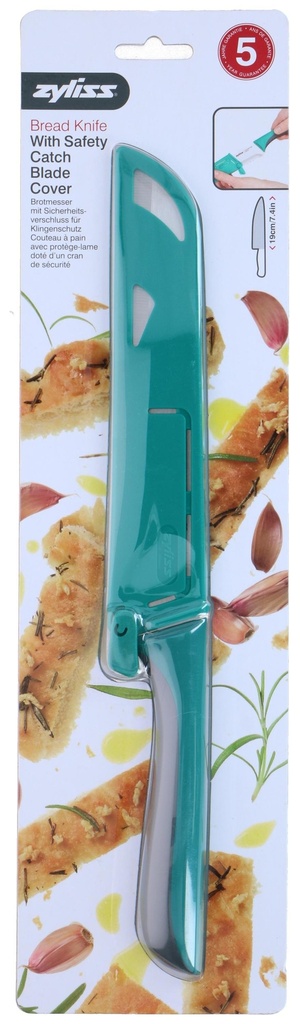 Bread Knife 19cm with Safety Cover