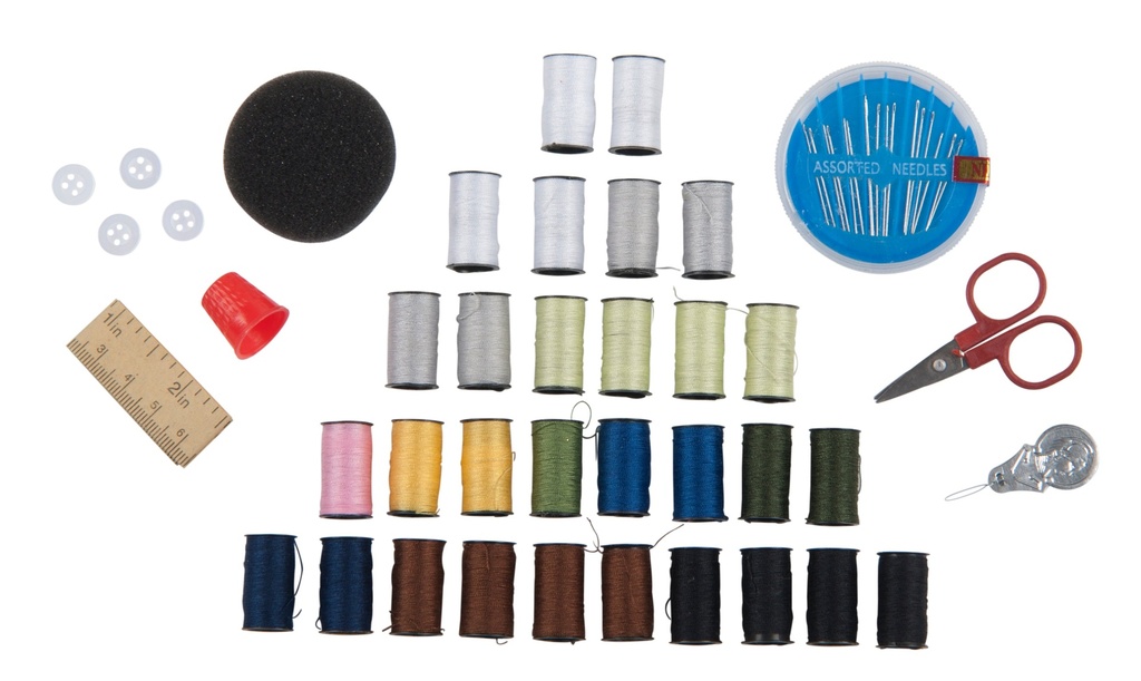 Sewing Kit with Threads and Needle Holder