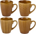 Mug ocher 200ml with relief pattern