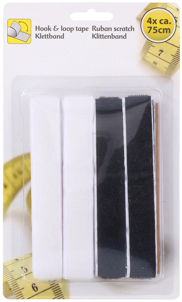 Hook & Loop Tape Self-Adhesive 2x75cm