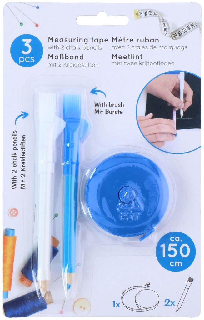 Measuring Tape with Chalk Pencils 150cm