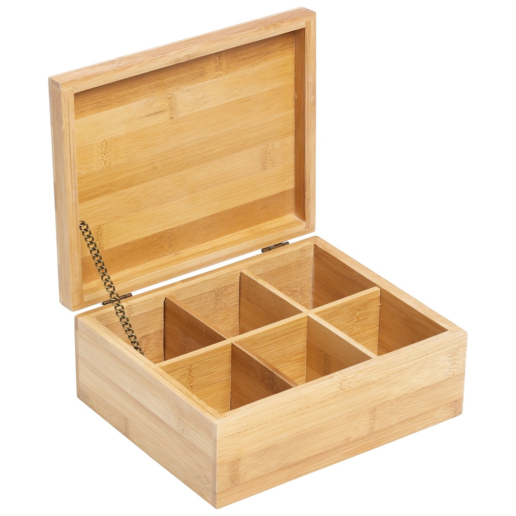 Tea Box with 6 Sections 21.8x18x9cm
