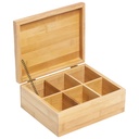Tea Box with 6 Sections 21.8x18x9cm