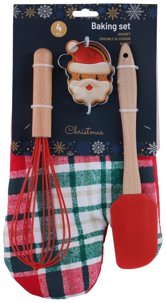 Christmas Baking Set with Whisk, Spatula, Mitt