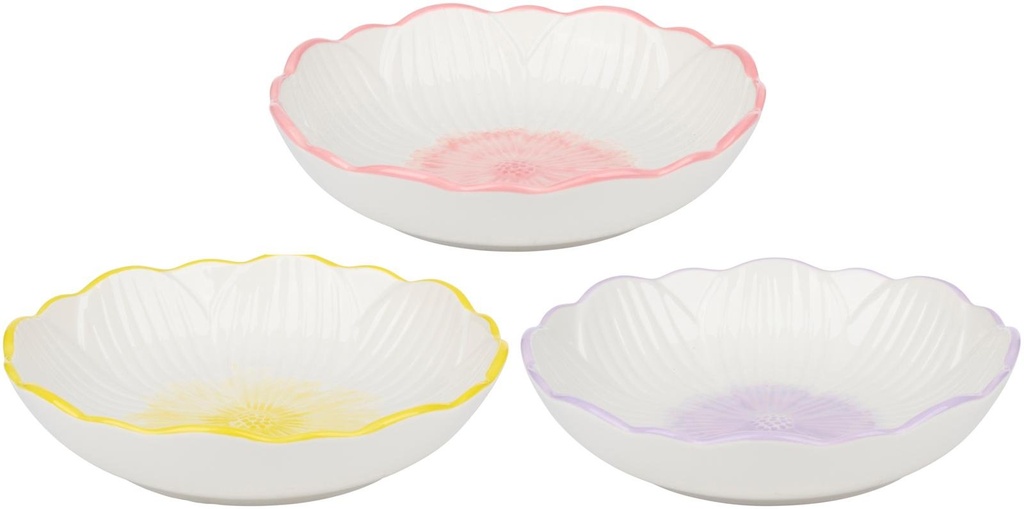 [871125230583] Flower Soup Plate Ø19cm Hand Painted