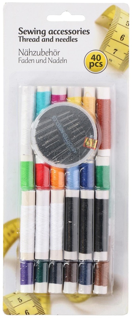 Sewing Kit with Thread and Needle Holder