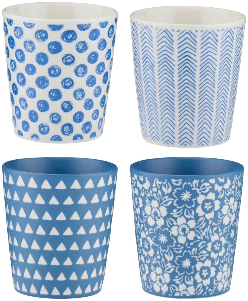 [871125250131] Mug 200ml Ø7.7xh8.3cm Blue Pattern