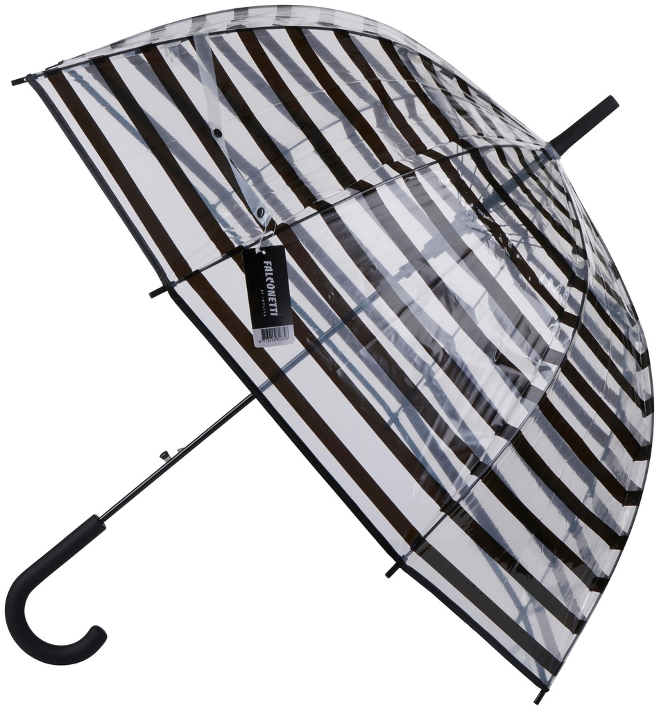 [871341481872] Black White Striped Dome Umbrella Ø86cm 8rib