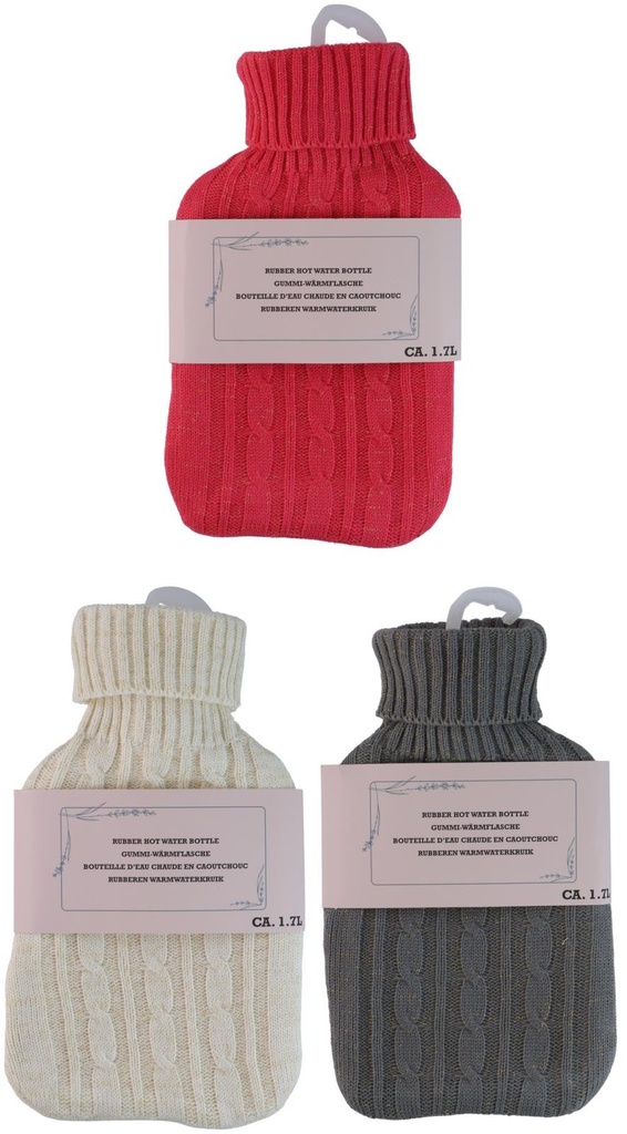 Hot Water Bottle 1.7L Knit Cover