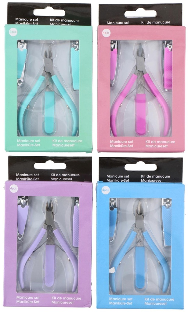 Manicure set with rubber handles