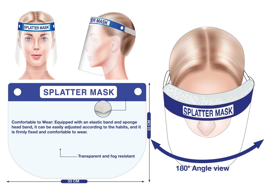 Splatter Mask 33x22cm Transparent