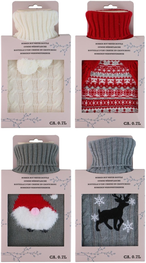 Hot Water Bottle 0.7L With Knit Cover