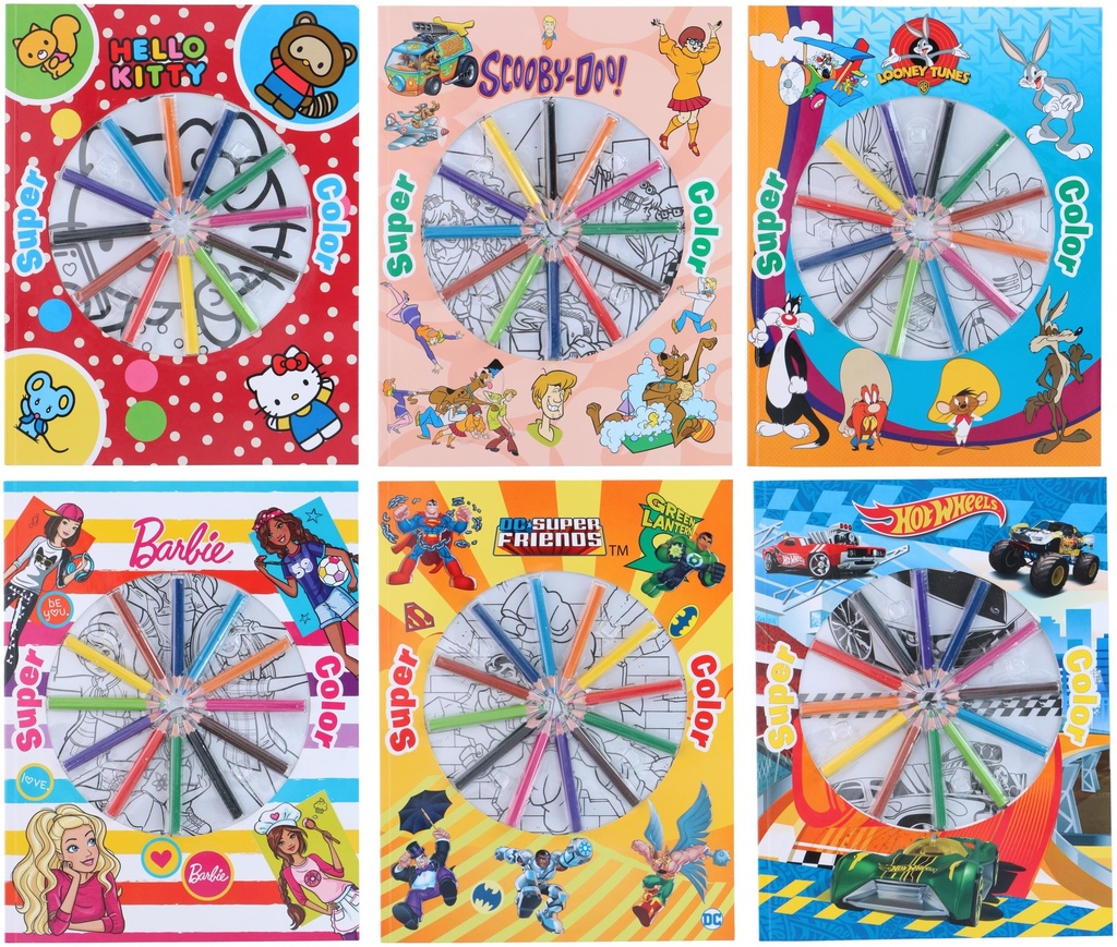 Colouring Book with 12 Pencils 27x21cm