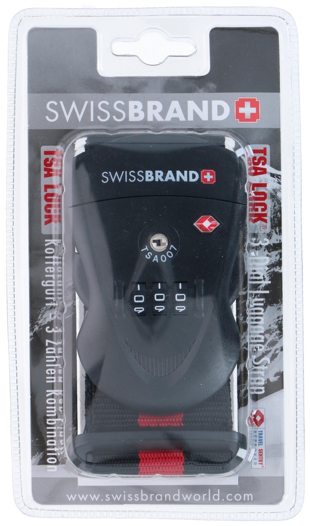 SWISSBRAND Luggage Strap with TSA Lock