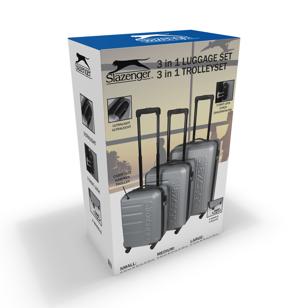 SLAZENGER Trolley 18/22/26 Inch Silver With Lock