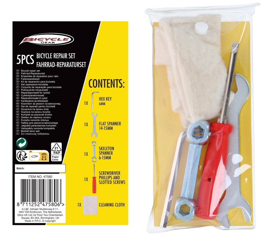 BICYCLE GEAR Bike Repair Mini Tool Kit
