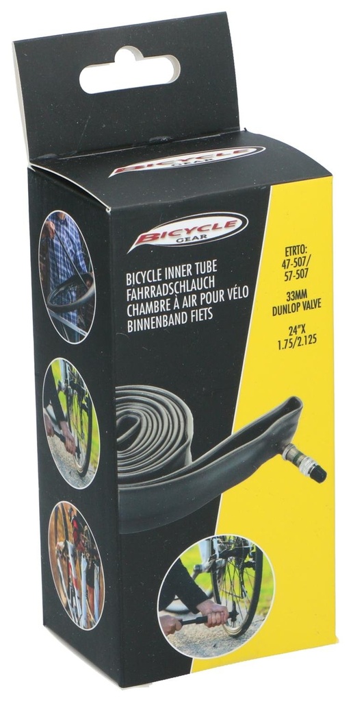 BICYCLE GEAR Bike Inner Tube 24x1.75/1.95 DV