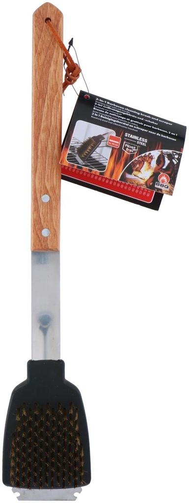 BBQ COLLECTION BBQ Cleaning Brush With Scraper 2-in-1