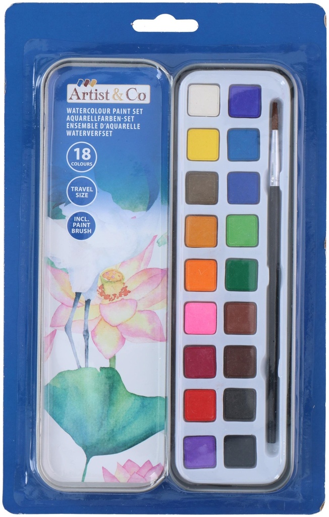 ARTISTCO Watercolour Paint with Brush 21x6.3cm