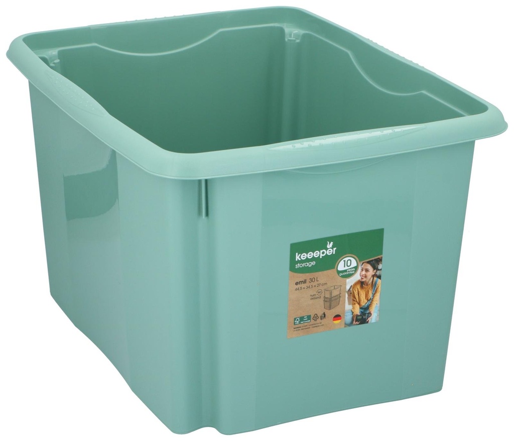 KEEEPER Storage Box 30L Green 44.5x34.5x27cm