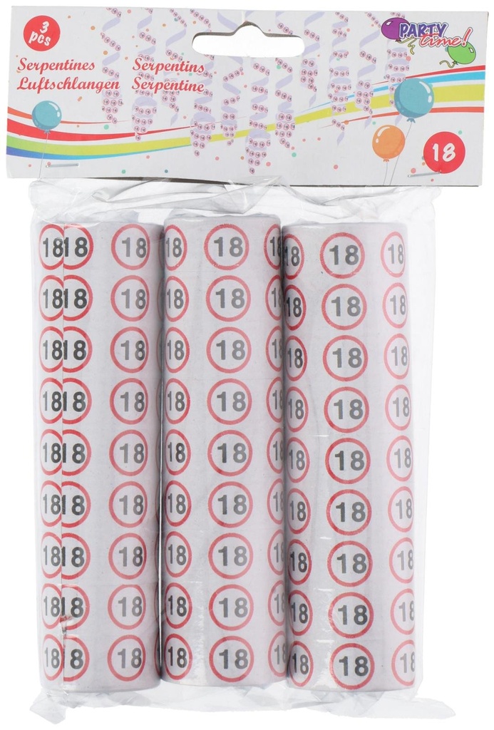 PARTY TIME Serpentines With 18 Print