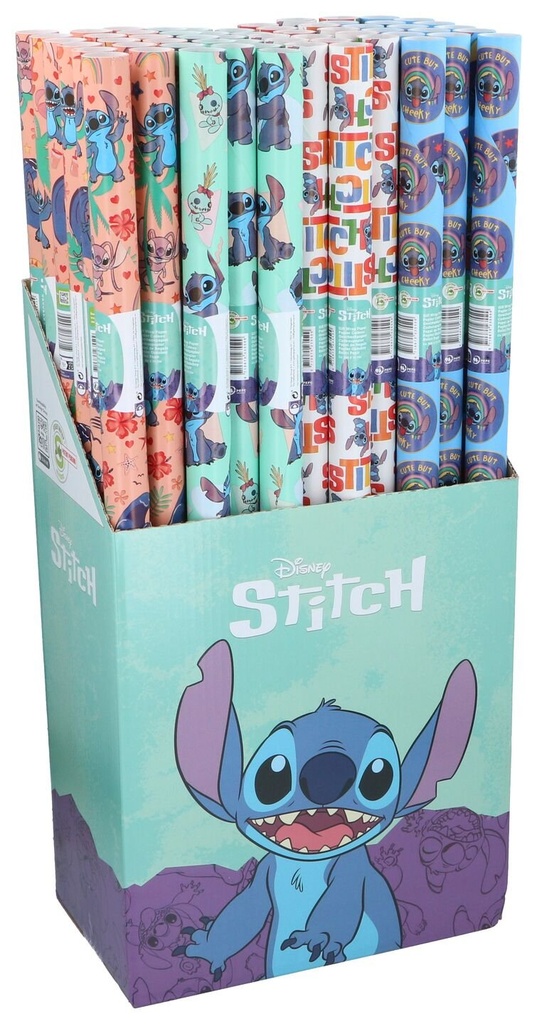 [871067523550] DISNEY Gift Wrap Rolls 3 assorted 200x70cm Stitch