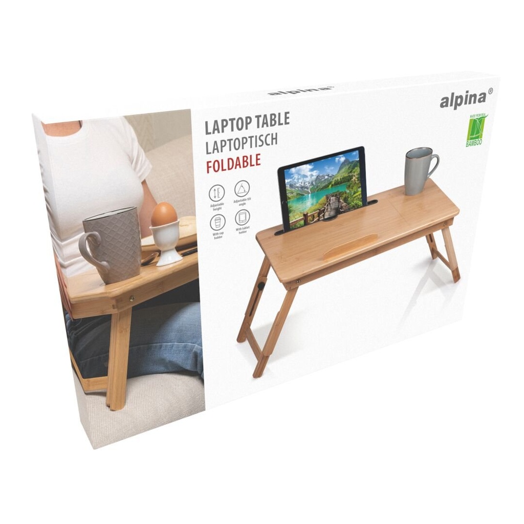 ALPINA Foldable Bamboo Laptop Table