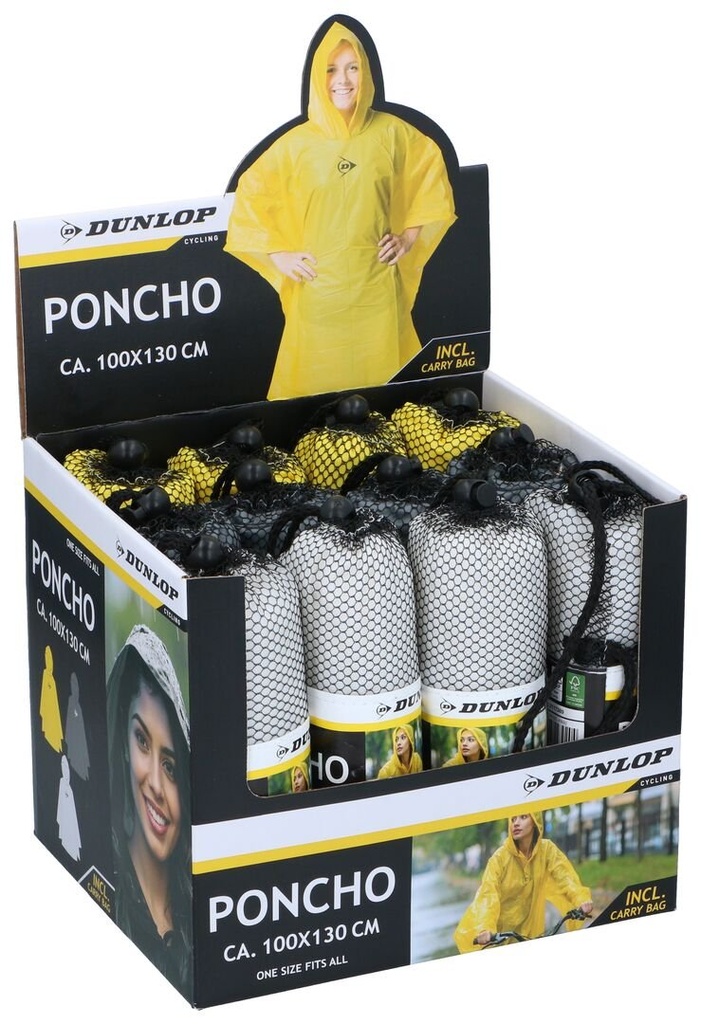 [871125243920] DUNLOP Rain Poncho 100x130cm with Carry Bag