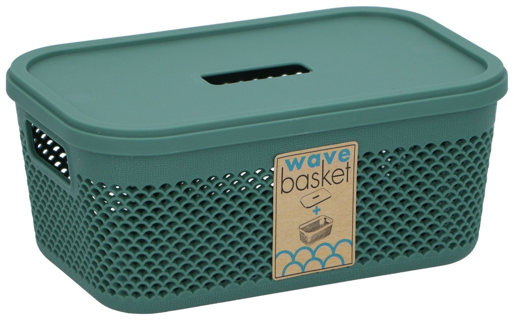 PLAST1 Wave Storage Basket with Lid 0.6L
