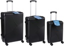 UNBRANDED 3-piece black hard-shell suitcase set