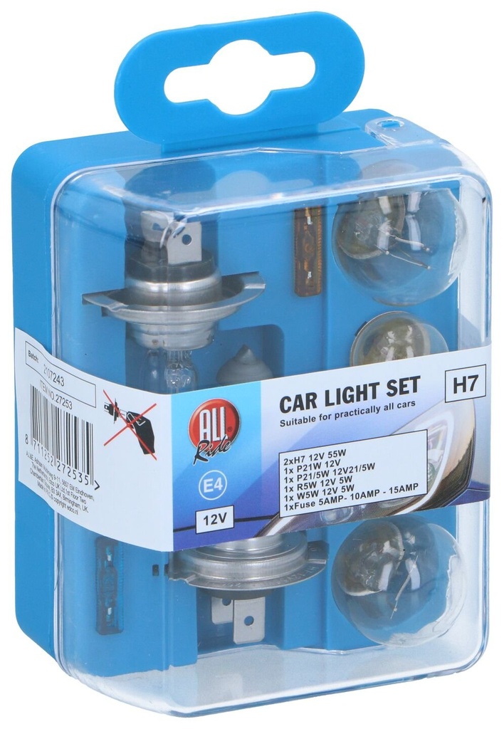 ALL RIDE Car Light Set H7 12V with Fuses