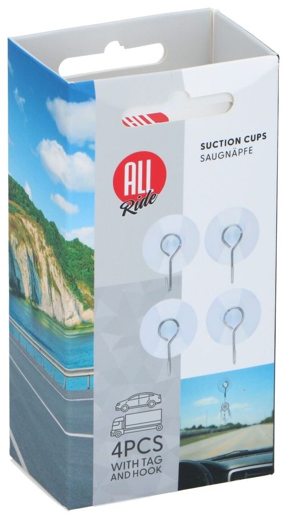 [871125255449] ALL RIDE Zuignappen met Haak 4 Stuks