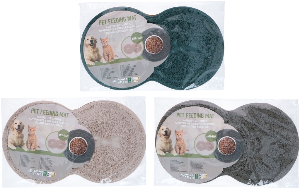 [871125256128] PET TREATMENT Alfombrilla de Alimentación para Mascotas 3 Surtidos