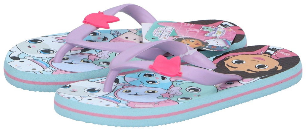 [871125257536] GABBY'S DOLLHOUSE Flip Flops Gabby's Dollhouse 4 Assorted