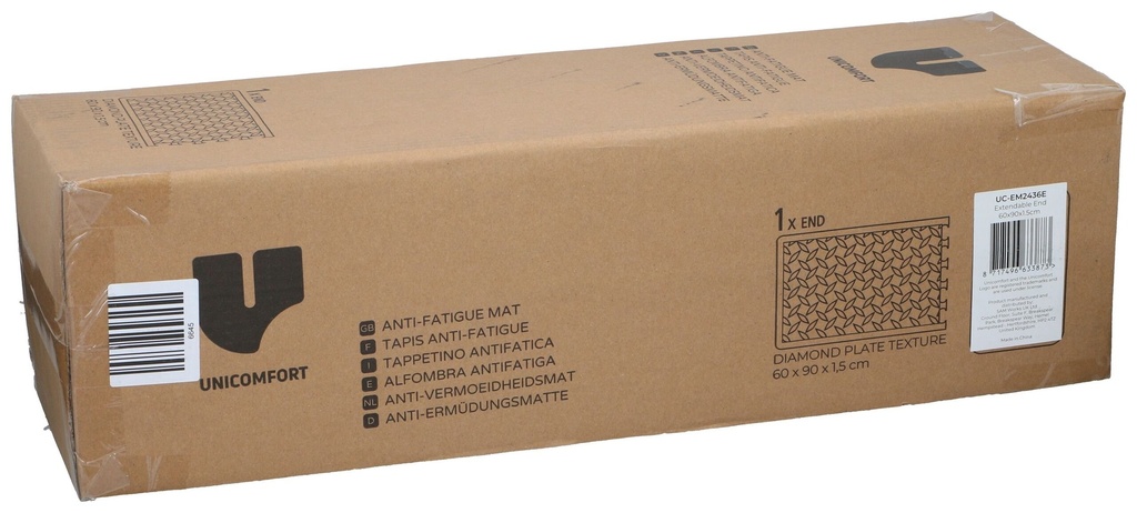 UNICOMFORT Anti-Fatigue Mat 60x90x1,5cm Diamond Plate Texture
