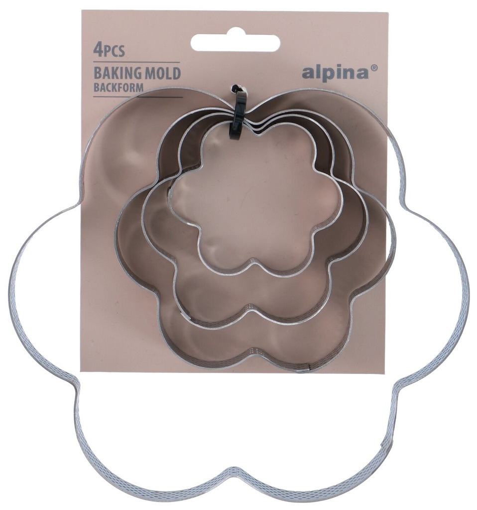 [871125245093] ALPINA Moldes de Repostería con Forma de Flor 4 piezas