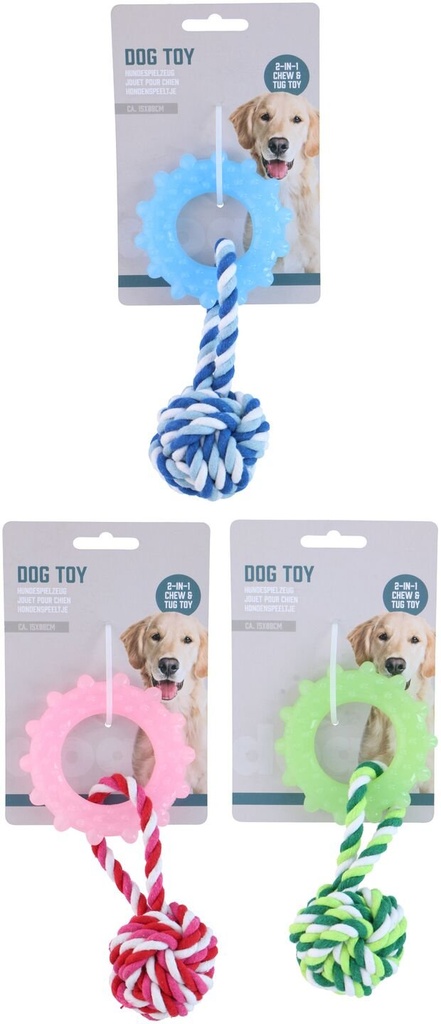 PET TOYS Dog Chew and Tug Toy 3 Assorted