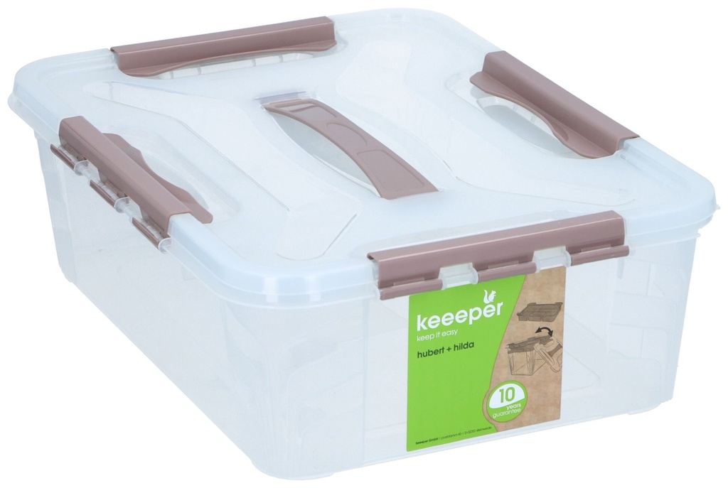 [405239606449] KEEEPER Scatola Portaoggetti Hubert + Hilda con Coperchio e Maniglia 10L