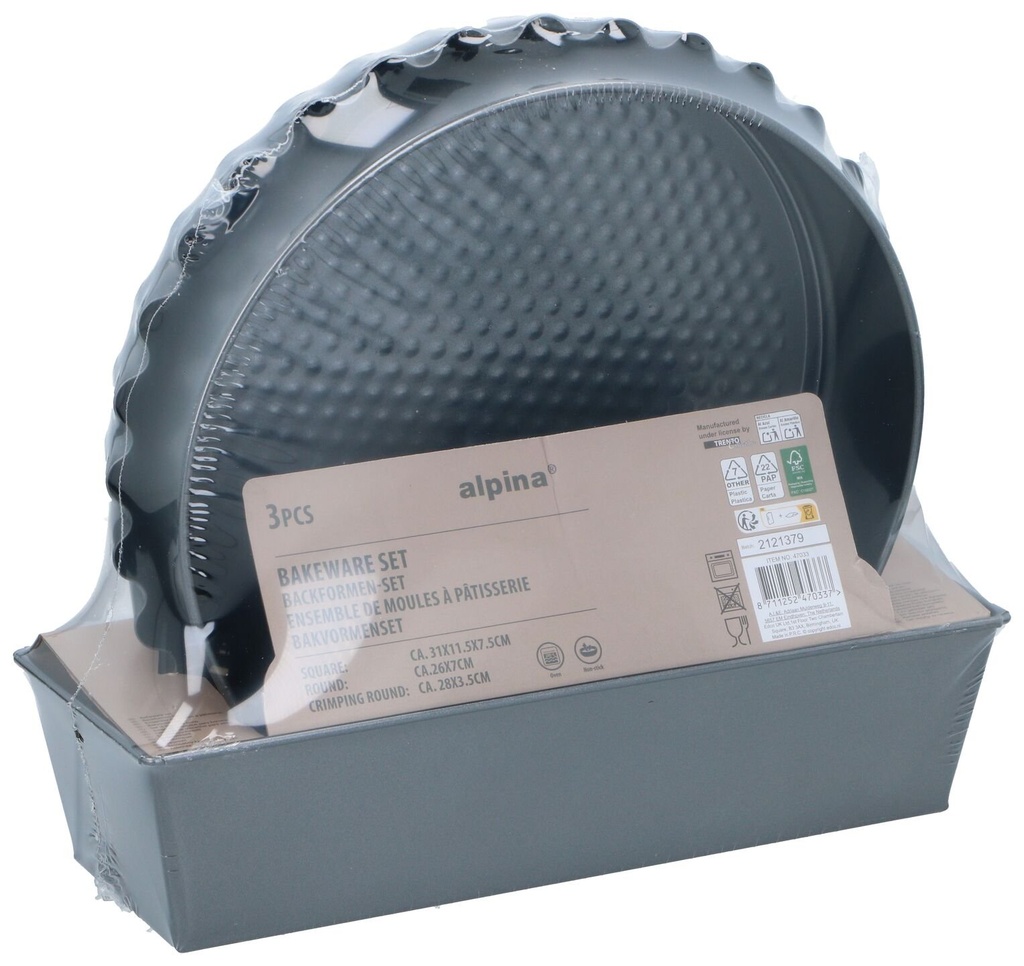 [871125247033] ALPINA Backformen-Set 3 Stück Antihaft
