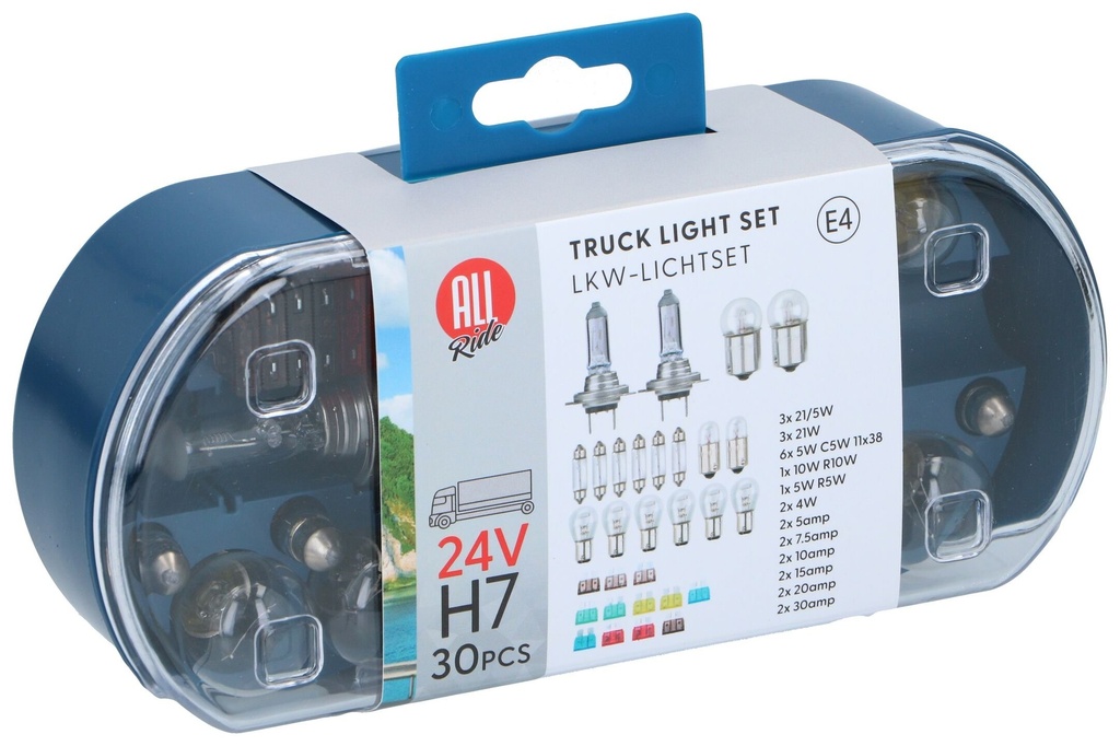 [871125256136] ALL RIDE Set d'Ampoules Camion 24V H7 30 pièces